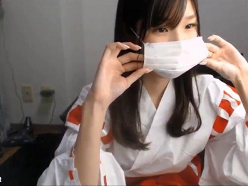 「おっぱい見えた？」セクシー巫女清楚娘が乳首弄りエロ配信【ライブチャット】